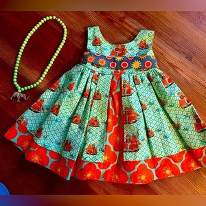 Jilly & Pugs Spectacular New Dress 12-18 mos & Jewelry set for all ages